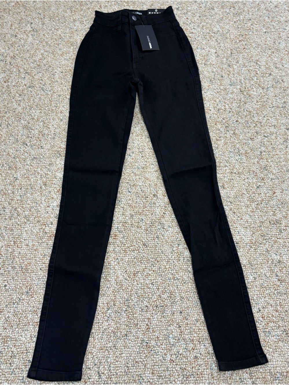 NWT Fashion Nova Black Classic High Waist Skinny Jeans Size 0